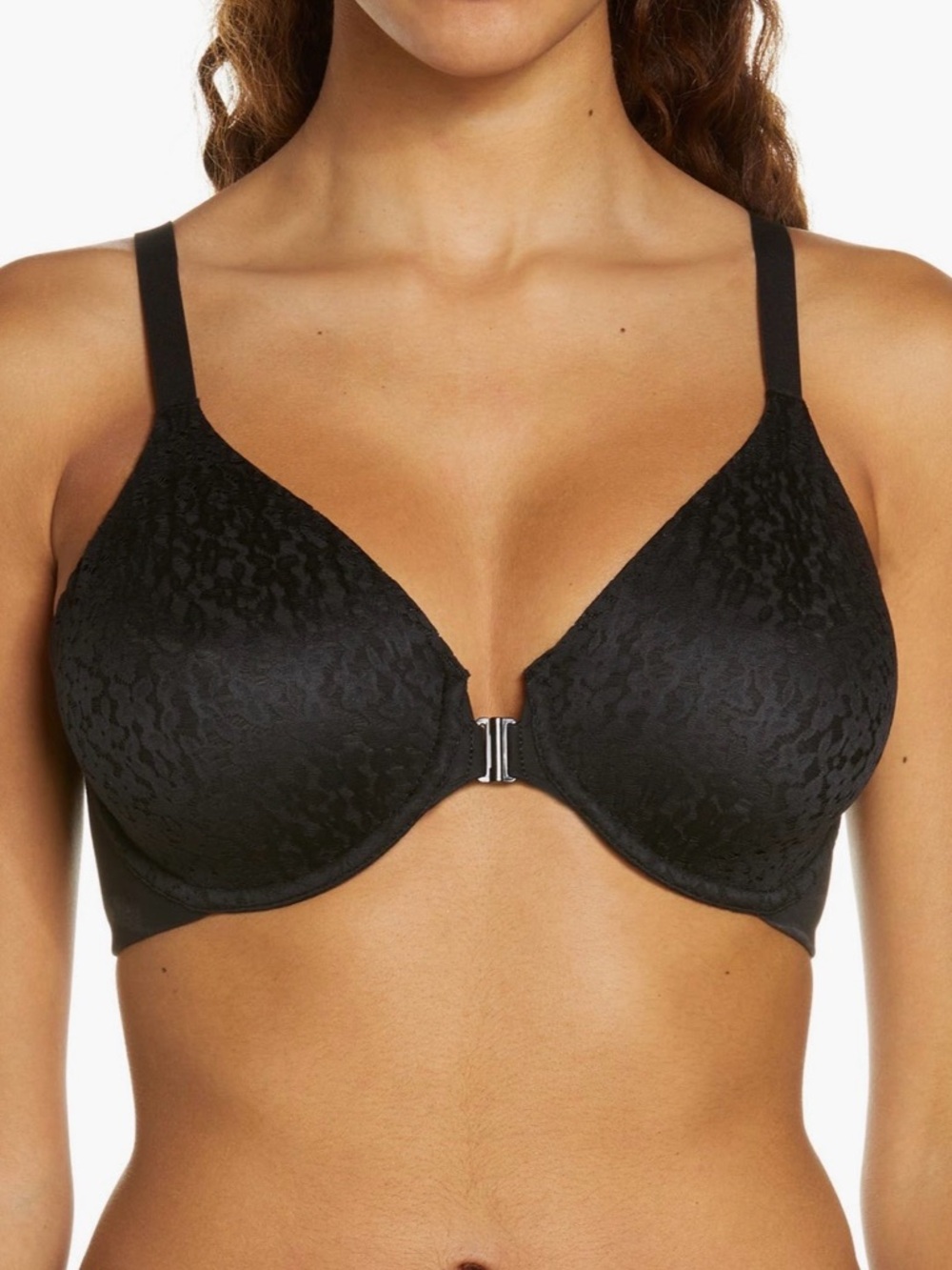 Chantelle Black Nora Front-Closure molded underwire convertible bra - 34DDD